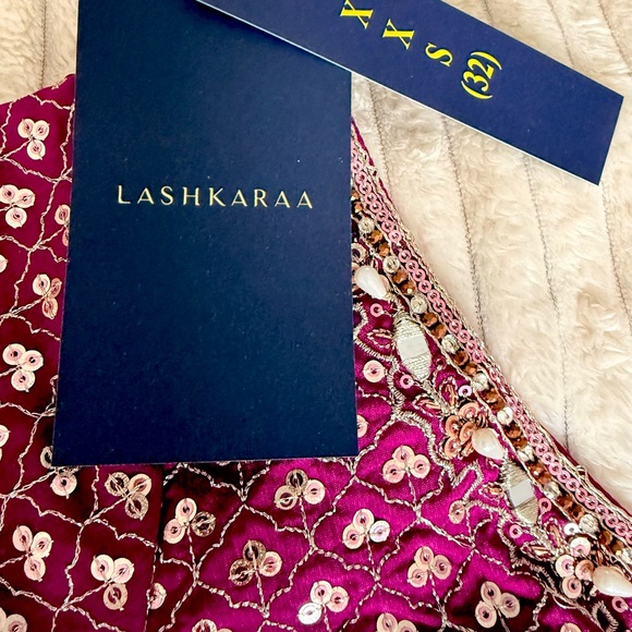 Lashkaraa Magenta Embroidered Lehenga Set – XXS (32) – NEW With Tags - Picture 6 of 7